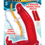 Double Penetrator Rabbit Vibrating Cock Ring - Red