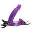 Double Penetrator Strap-On Vibrating Cock Ring - Purple