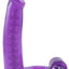 Double Penetrator Vibrating Cock Ring with Bendable Dildo - Purple