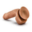 Dr. Skin Glide Self Lubricating Dildo with Balls - Caramel/Mocha - 8.5in