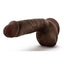 Dr. Skin Glide Self Lubricating Dildo with Balls - Chocolate - 8.5in