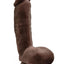 Dr. Skin Glide Self Lubricating Dildo with Balls - Chocolate - 8.5in