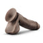 Dr. Skin Glide Self Lubricating Dildo with Balls - Chocolate - 7in