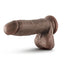 Dr. Skin Glide Self Lubricating Dildo with Balls - Chocolate - 7in