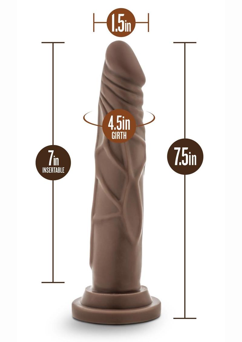 Dr. Skin Dr. Carter Silicone Dildo with Suction Cup - Chocolate - 7.5in