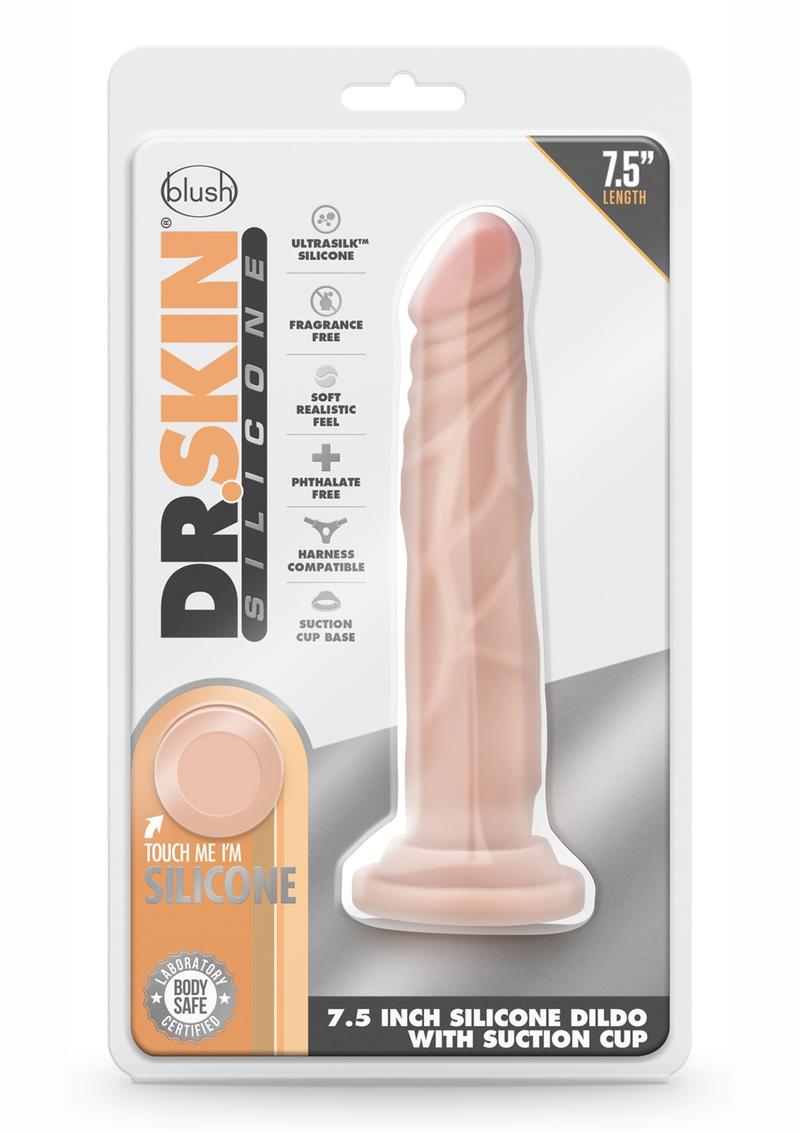 Dr. Skin Dr. Carter Silicone Dildo with Suction Cup - Vanilla - 7.5in