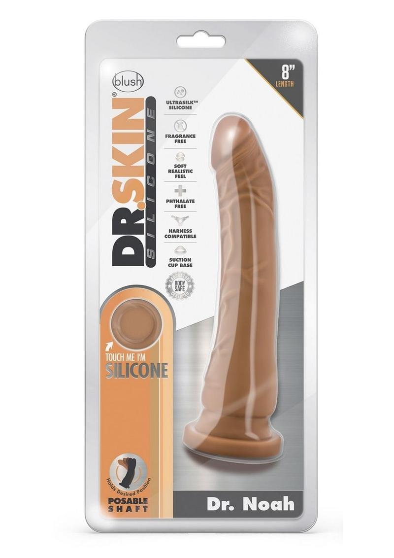 Dr. Skin Dr. Noah Silicone Dildo with Suction Cup - Caramel/Mocha - 8in