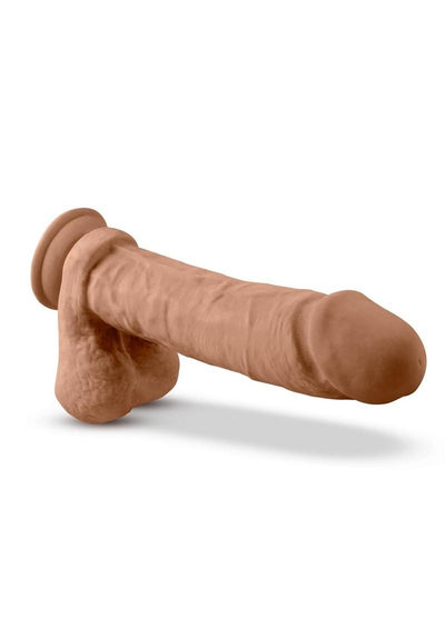 Dr. Skin Silicone Dr. Julian Dildo with Balls and Suction Cup - Caramel - 9in