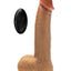 Dr. Skin Platinum Collection Silicone Dr. Phillips Rechargeable Thrusting Dildo with Remote Control - Caramel - 8.5in