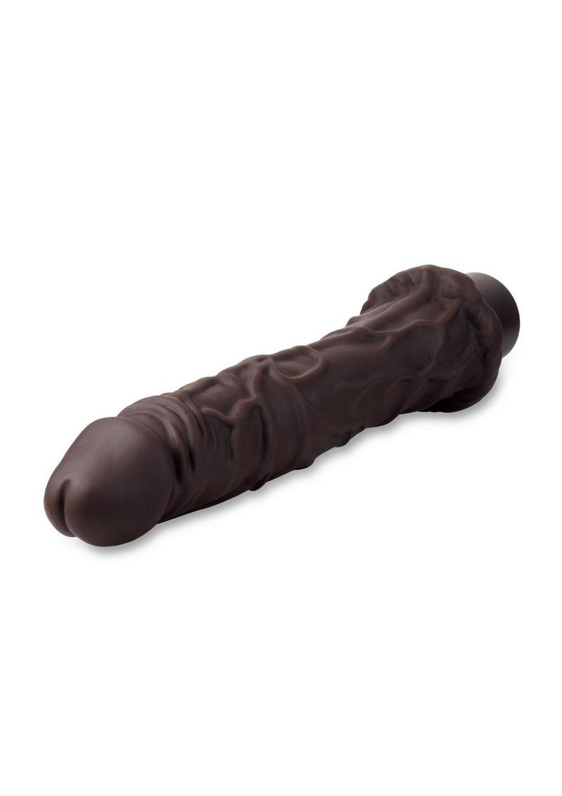 Dr. Skin Silicone Dr. Richard Vibrating Dildo - Chocolate - 9in