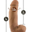 Dr. Skin Silicone Dr. Samuel Dildo with Balls and Suction Cup - Caramel/Mocha - 7in