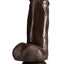 Dr. Skin Plus Girthy Posable Dildo with Balls and Suction Cup - Chocolate - 7in