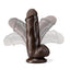 Dr. Skin Plus Girthy Posable Dildo with Balls and Suction Cup - Chocolate - 7in