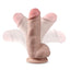 Dr. Skin Plus Girthy Posable Dildo with Balls and Suction Cup - Vanilla - 7in