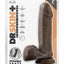 Dr. Skin Plus Posable Dildo with Balls - Chocolate - 8in