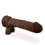 Dr. Skin Plus Posable Dildo with Balls - Chocolate - 9in