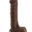 Dr. Skin Plus Posable Dildo with Balls - Chocolate - 9in