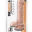 Dr. Skin Plus Posable Dildo with Balls - Vanilla - 9in