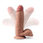 Dr. Skin Plus Posable Dildo with Balls and Suction Cup - Caramel - 7in