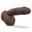 Dr. Skin Plus Thick Posable Dildo with Squeezable Balls - Chocolate - 8in