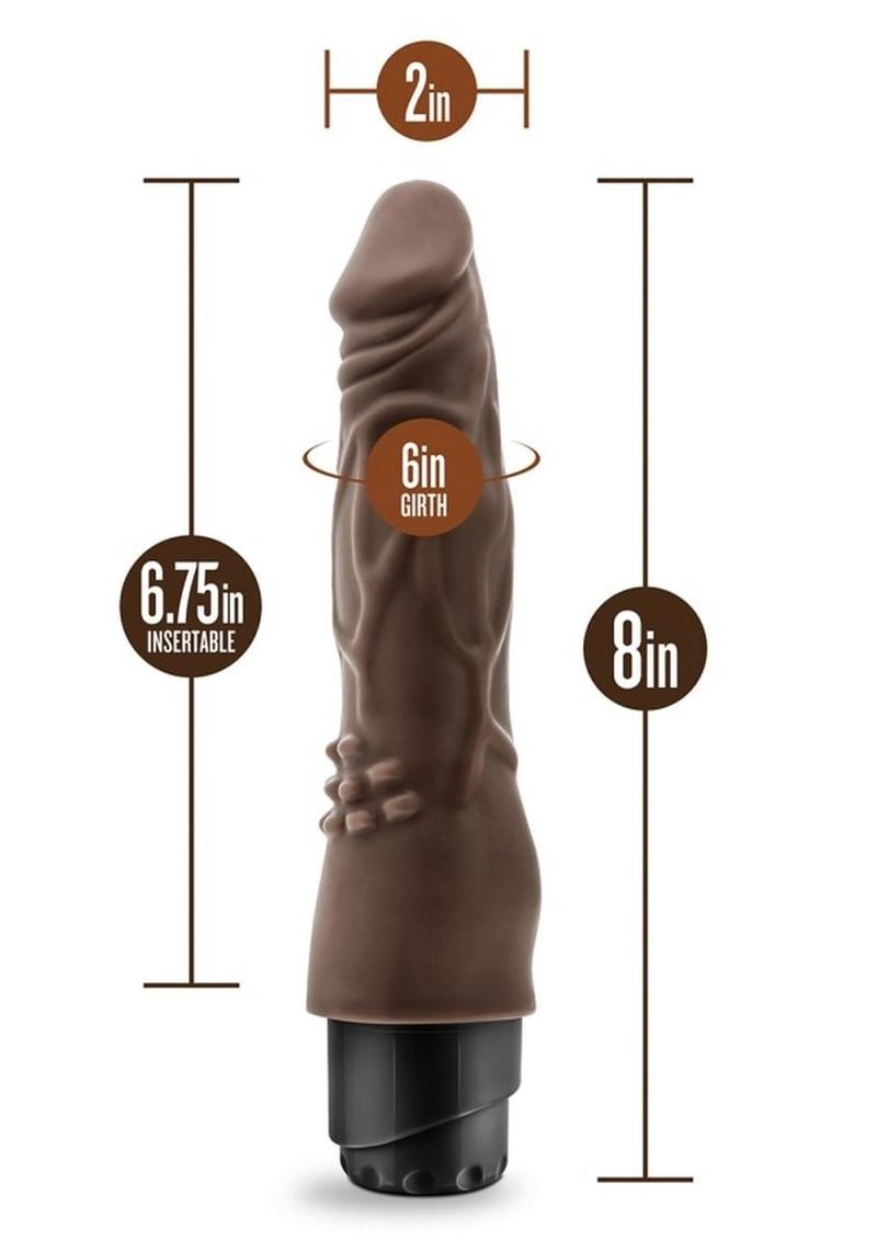 Dr. Skin Cock Vibe 4 Vibrating Dildo - Chocolate - 8in