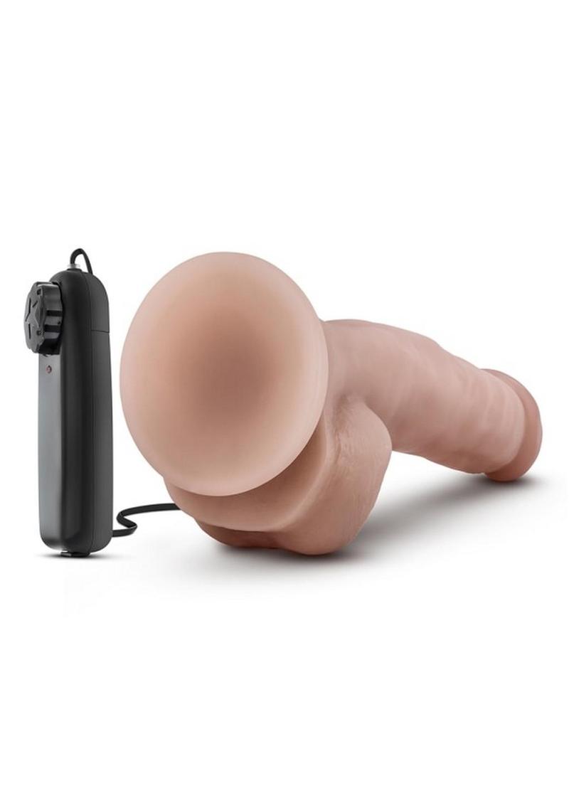 Dr. Skin Dr. Jay Vibrating Dildo with Balls and Remote Control - Vanilla - 8.75in