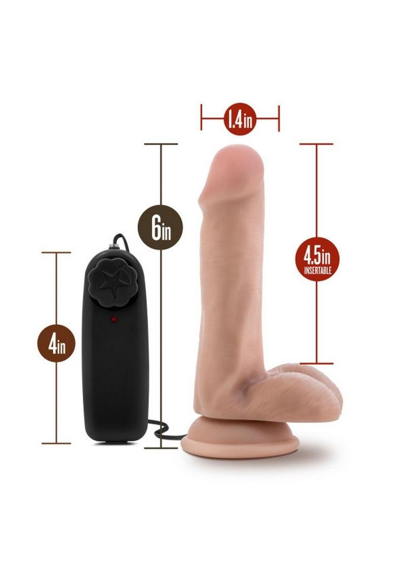 Dr. Skin Dr. Rob Vibrating Dildo with Remote Control - Vanilla - 6in