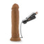 Dr. Skin Dr. Throb Vibrating Dildo with Remote Control - Brown/Mocha - 9.5in