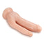 Dr. Skin Dual Penetrating Dildo with Suction Cup - Vanilla - 8in