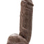 Dr. Skin Mr. D Dildo with Balls and Suction Cup - Chocolate - 8.5in