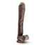 Dr. Skin Mr. Ed Dildo with Balls and Suction Cup - Chocolate - 13in