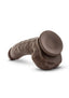 Dr. Skin Mr. Mayor Dildo with Balls and Suction Cup - Chocolate - 9in