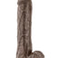 Dr. Skin Mr. Savage Dildo with Balls and Suction Cup - Chocolate - 11.5in