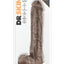 Dr. Skin Mr. Savage Dildo with Balls and Suction Cup - Chocolate - 11.5in