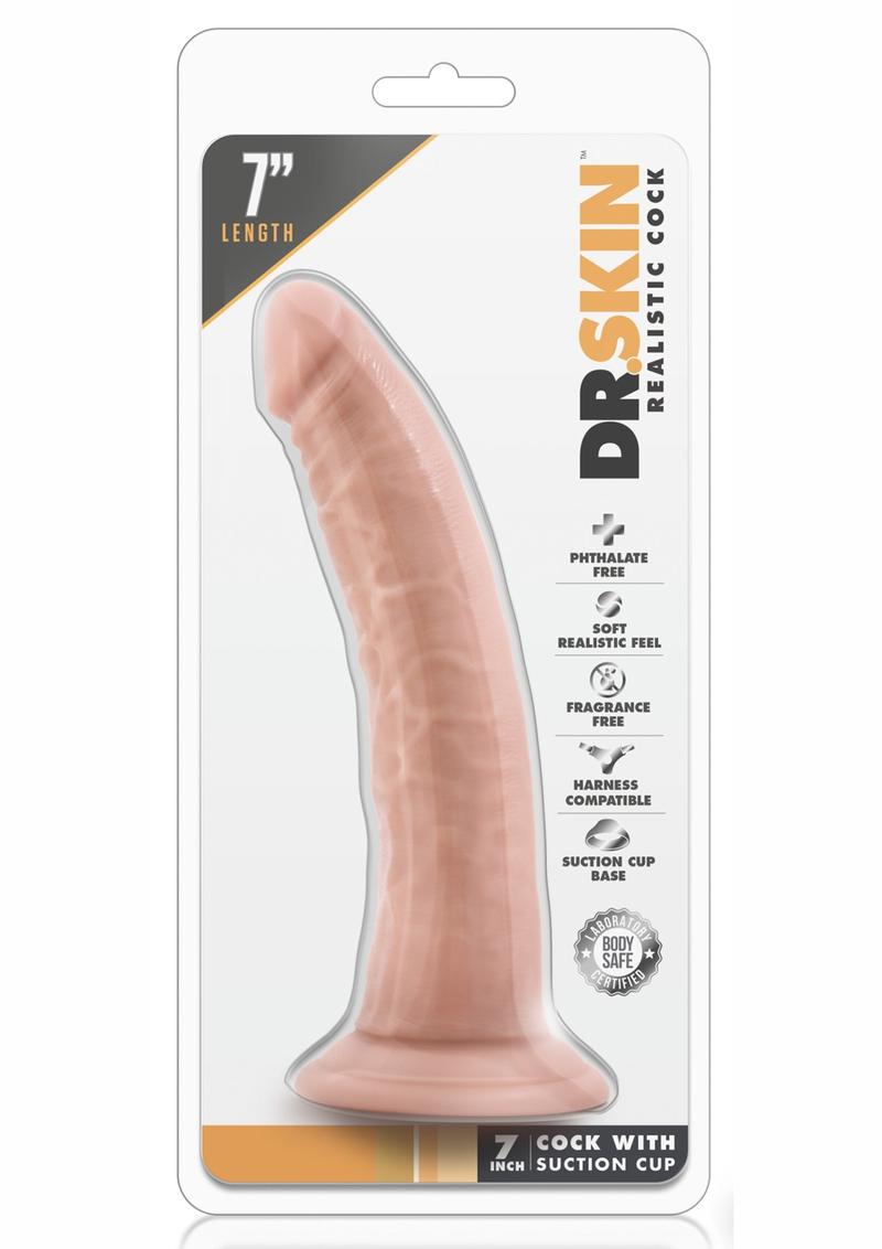 Dr. Skin Realistic Cock with Suction Cup Dildo - Flesh/Vanilla - 7in