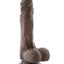 Dr. Skin Stud Muffin Dildo with Balls - Chocolate - 8.5in