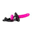 Dual Harness Strap-On with Vibrating Dildo and Plug