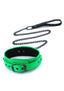 Electra Play Things Pu Leather Collar and Leash - Green