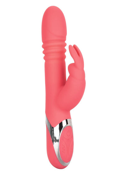 Enchanted Exciter Rechargeable Silicone Thrusting Rabbit Vibrator - Pink