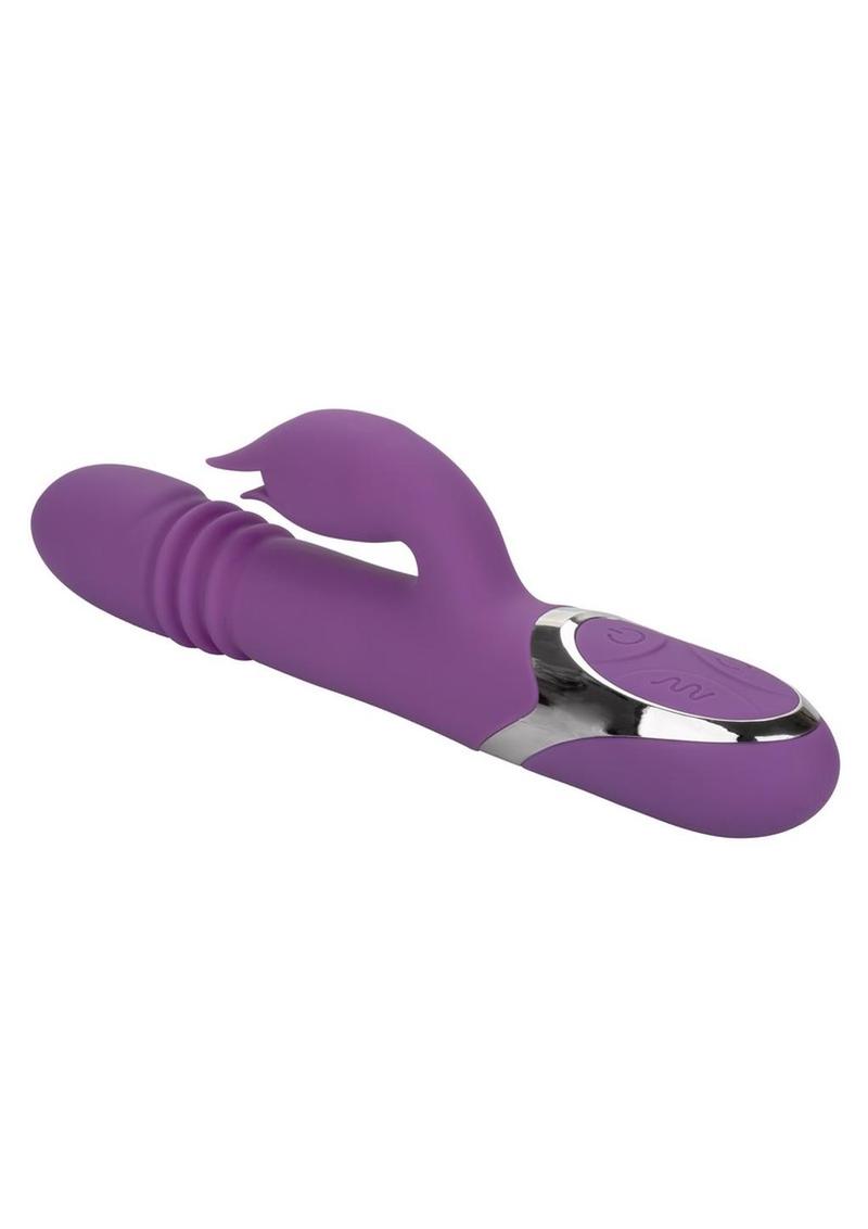 Enchanted Kisser Rechargeable Silicone Thrusting Rabbit Vibrator - Purple