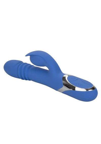 Enchanted Teaser Rechargeable Silicone Thrusting Rabbit Vibrator - Blue