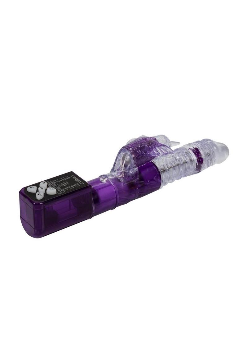 Endless Pleasure Thrusting Beaded Rabbit Vibrator - Purple