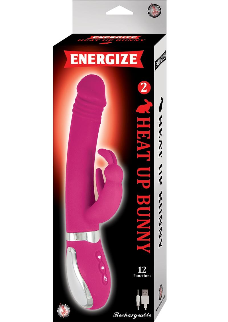 Energize Heat Up Bunny 2 Rechargeable Silicone Warming Vibrator - Pink