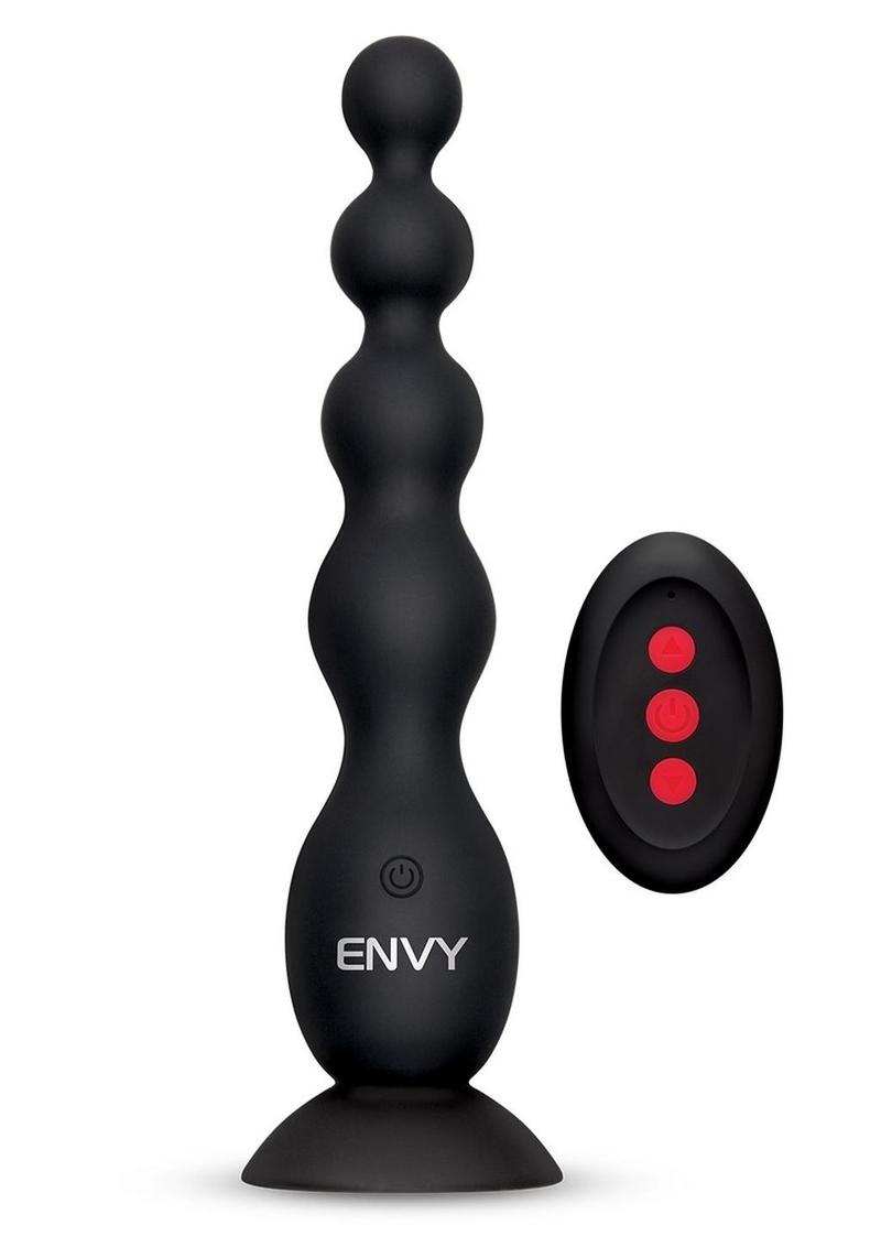 Envy Toys Remote Controlled Flexi Beads Rechargeable Silicone Vibrating Anal Beads with Suction Base