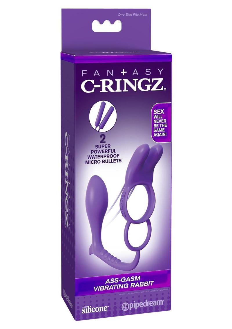 Fantasy C-Ringz Ass-Gasm Silicone Vibrating Rabbit and Cock Ring