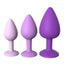 Fantasy For Her Her Little Gems Trainer Set Anal Kit 3 Training Size Plugs Waterproof Silicone - Purple
