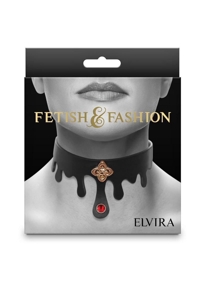 Fetish and Fashion Elvira Collar - Black/Gold