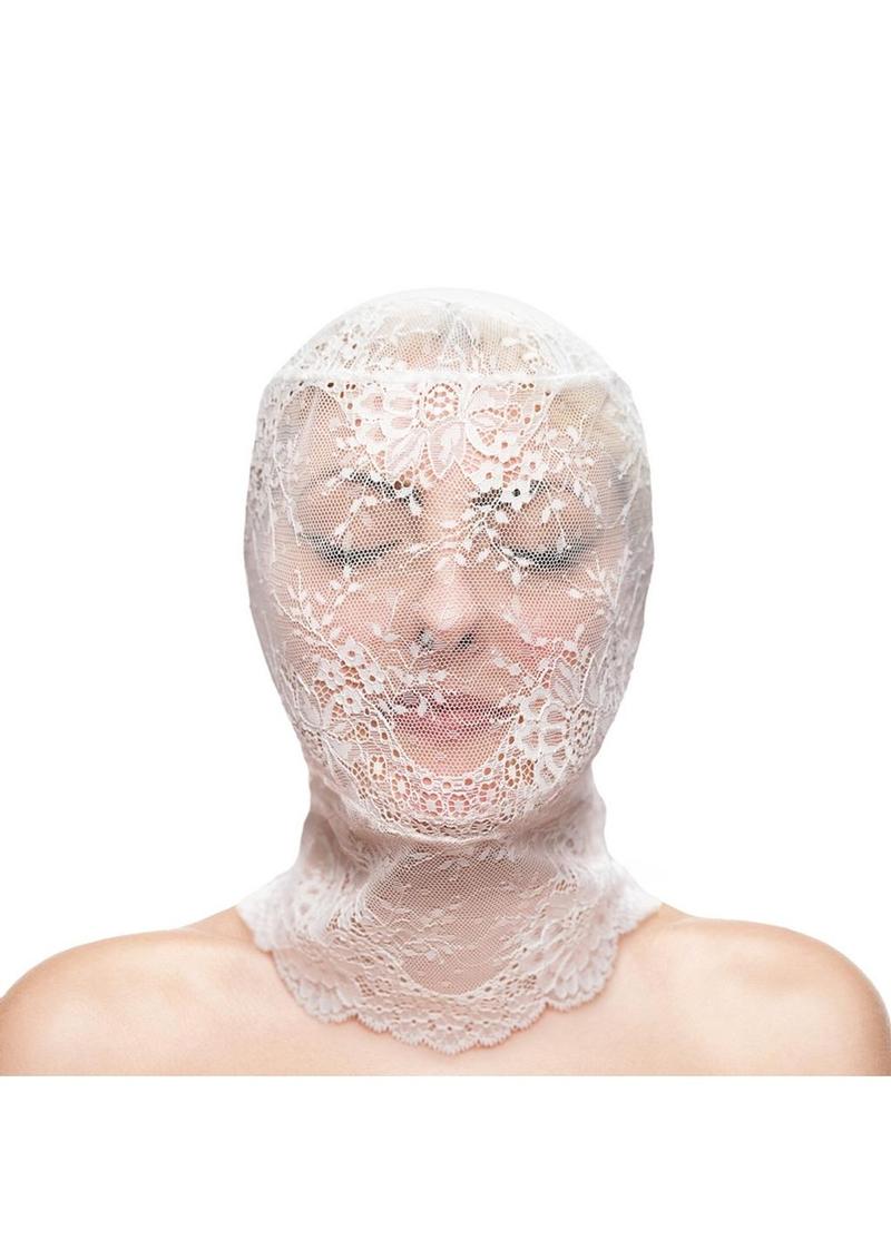 Fetish and Fashion Lace Hood - White