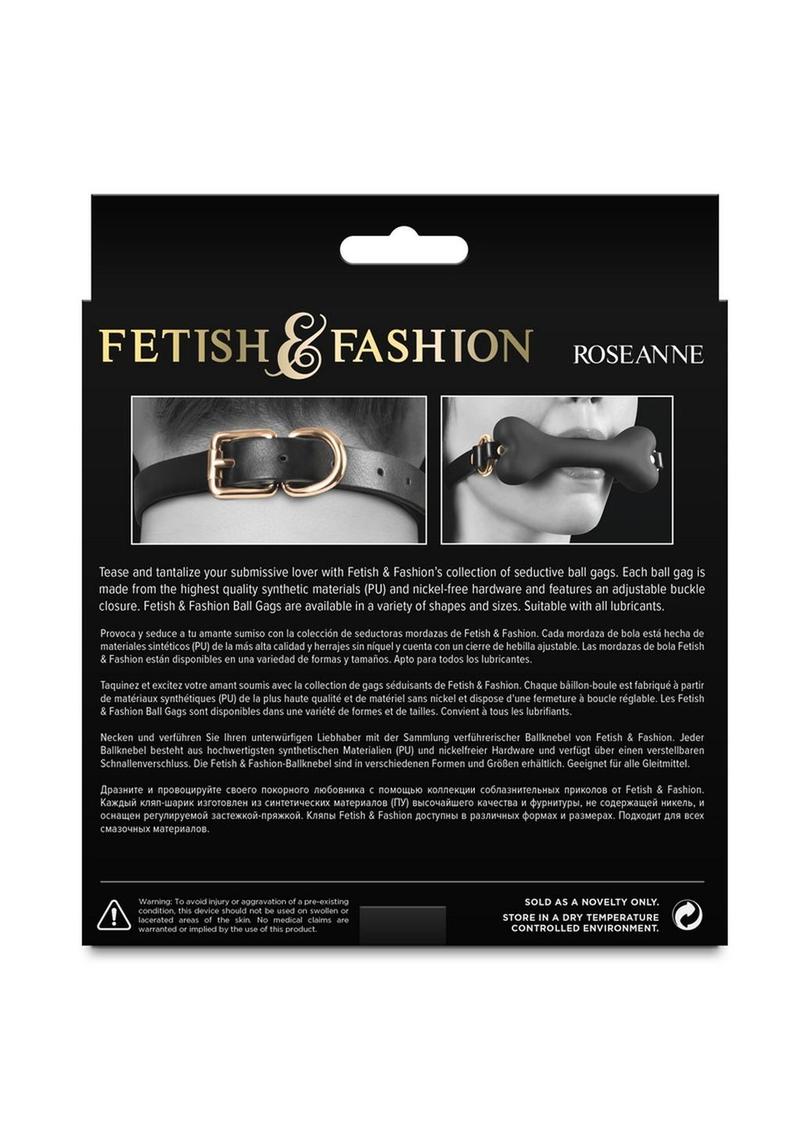 Fetish and Fashion Roseanne Silicone Ball Gag - Black