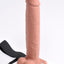 Fetish Fantasy Series Rechargeable Hollow Strap-On Dildo with Balls and Harness with Wireless Remote Control - Caramel - 10in